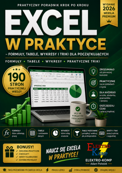 Excel w praktyce – formuły, tabele, wykresy i triki dla początkujących